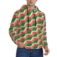 thumbnail image 2 of Wukai Geometric Watermelon Print Men Hoodies Fleece Sweatshirts Long Sleeve Sweaters Pullover Fall Outfits Winter Clothes-3X-Large, 2 of 7