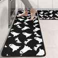 thumbnail image 2 of Kitchen Rugs Sets Of 2,Halloween Ghost and Bat Silhouette Pattern Anti Fatigue Kitchen Mat Rugs Non Slip Washable,Decorative Kitchen Floor Mats for Kitchen,Sink,Laundry,17"x47"+17"x47", 2 of 5
