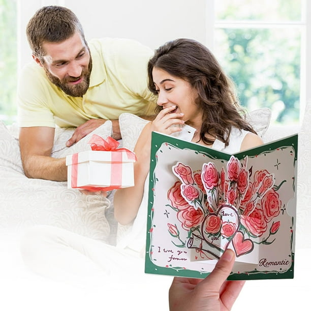 Ganfancp Tres-Di Tarjeta de Felicitación Feliz Cumpleaños Mujer Hombre Niño con Sobre Tarjeta de Aniversario Esposa Marido Día de La Madre Tarjeta de Felicitación Mamá Boda Tarjeta de Agradecimiento
