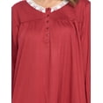 thumbnail image 4 of Casual Nights Women's Long Knitted & Lace Henley Nightgown, 4 of 4