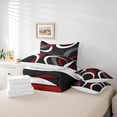 thumbnail image 4 of Erosebridal Black and White Red Bedding Sets Full Size, Abstract Line Comforter Sets with Sheets, Geometry Home Decor Lightweight 7pcs, 4 of 5