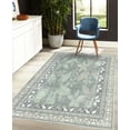 thumbnail image 4 of Flowers Decorative Rug, Soft Colors Exotic Petals of Blush Tones Tropical Lily Jungle Floral, Quality Carpet for Bedroom Dorm and Living Room, 6 Sizes, Almond Green Grey Pink, by Ambesonne, 4 of 4