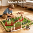 thumbnail image 2 of CYFW Horse Stable Figurine Playset Horse Toys with Rider Hurdle Figures Fence Kids Pretend Play Horse Racing Toys Set for 3 4 5 6 Year Old Boy Girl, 2 of 7