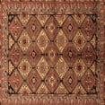 thumbnail image 1 of Ahgly Company Indoor Square Oriental Brown Industrial Area Rugs, 7' Square, 1 of 4