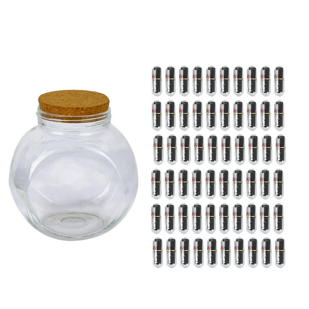 FELTECHELECTR Juego de botellas de deseos con cápsulas, frascos de deseos de vidrio, elegantes y creativos (negros)