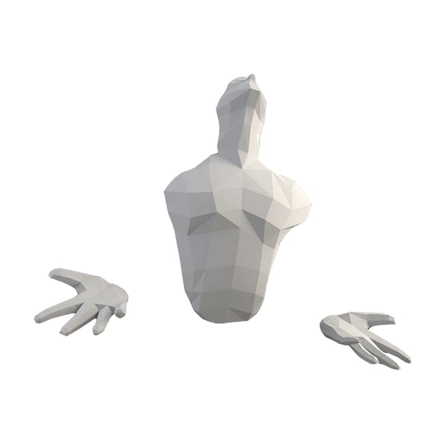 3D Paper Person Model Home Library Wall Decoraton Calcomanías Art Puzzles Kid Persona renacida Zulema Artesanías De Personas De Papel