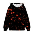 thumbnail image 5 of Oversized T-Shirts Girls Cute Printed Hoodies Oversized Trendy Long Sleeve Hooded Sweatshirts Valentines Pullover Tops Oversized Sweatshirt for Girl Black 5-6Y, 5 of 5