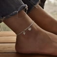 thumbnail image 3 of Dainty Silver Initial Anklets for Women 14K Plated Sparkle Ankle Bracelets Simple Personalized Letter Anklet CZ Heart Cuban Chain Everyday Summer Jewelry Gift for Her, 3 of 5