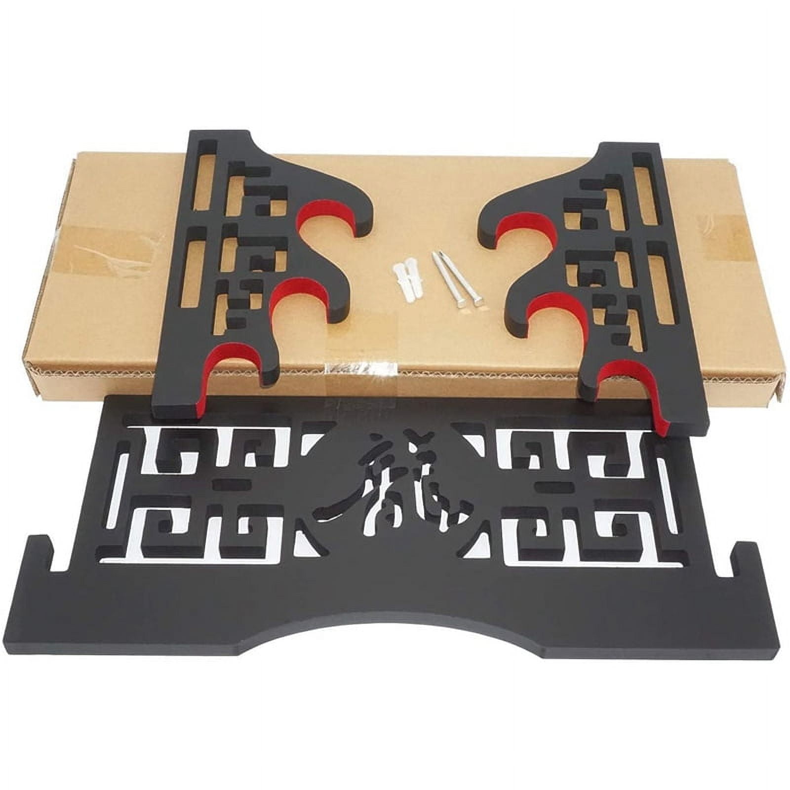 Velvet Protect Sword Wall Mount Sword Holder Display Stand with Felt Strips for Katana Wakizashi (3 Tier Dragon )