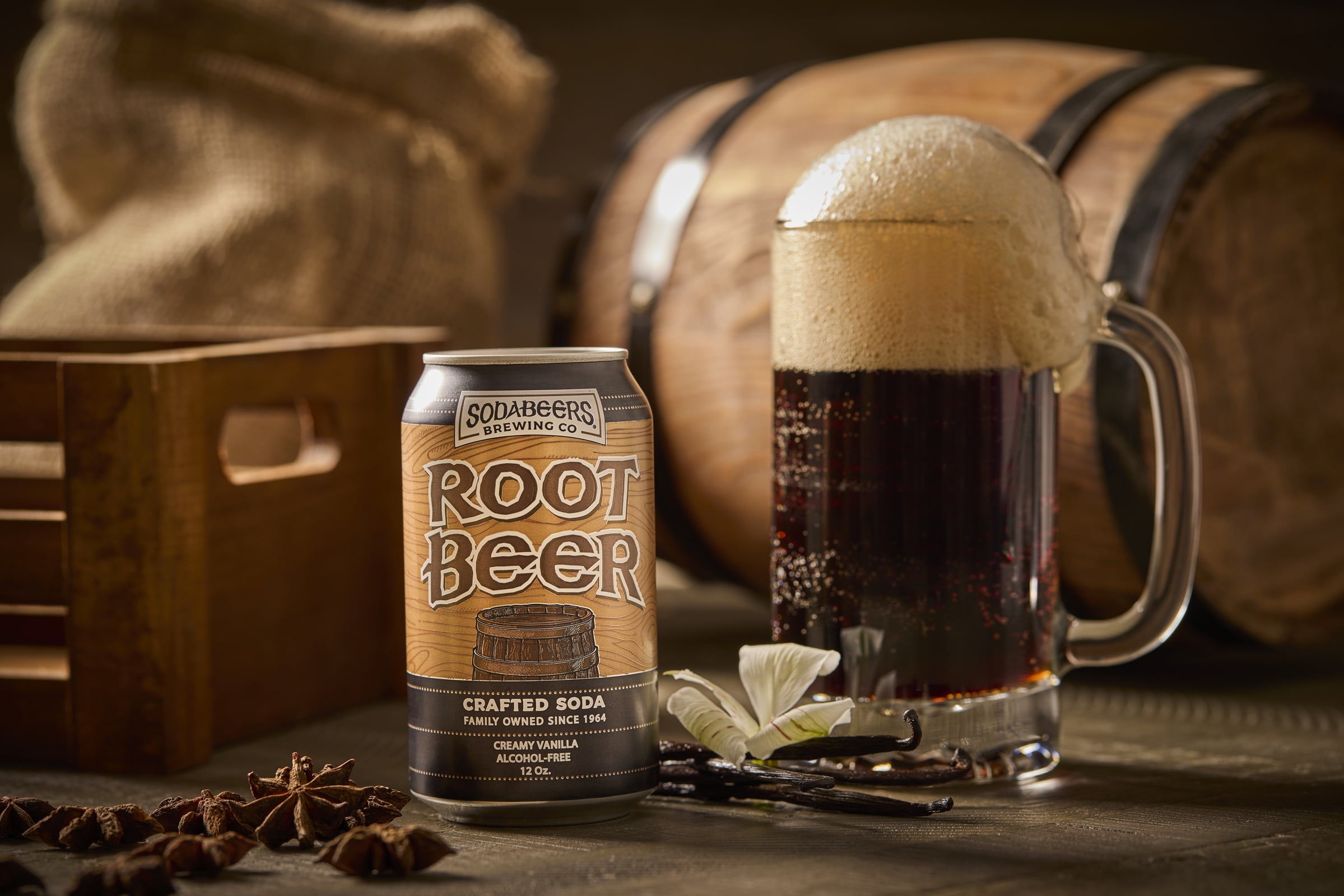Root Beer | SodaBeers Brewing Co | Alcohol-Free, Gluten-Free Crafted Sodas Made With Natural Flavors and Real Sugar, Refreshing Fruit Beverages (12 Cans)
