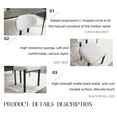 thumbnail image 3 of Hassch Modern Dining Chairs Set of 2, Armless Side Chairs with Fabric Upholstered Seat & Back, Curved Ergonomic Back, Black Metal Legs, Beige, 3 of 7