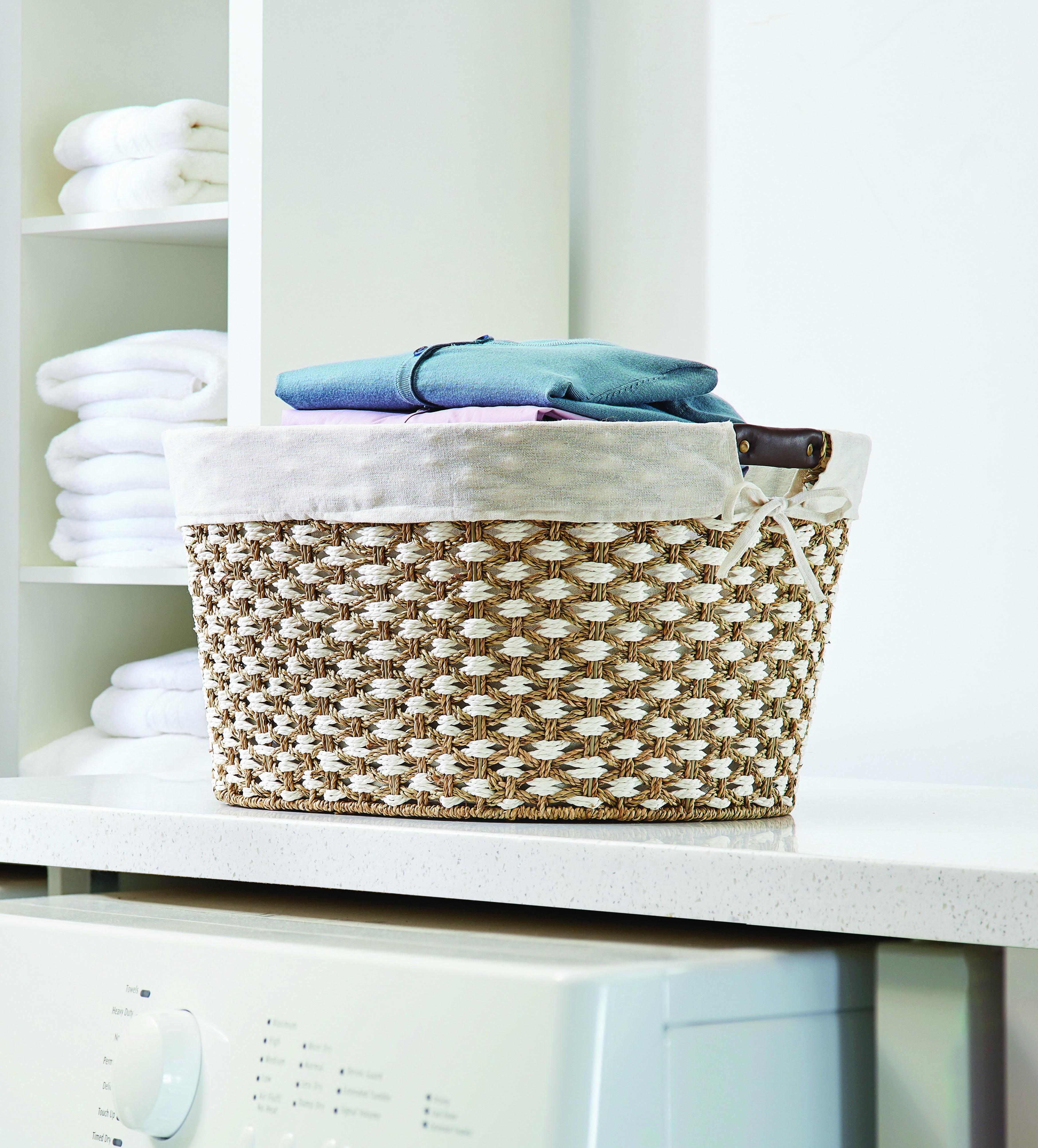 Better Homes & Gardens Ivory Collapsible Canvas Laundry Basket, 21 x 14 x  12