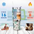 thumbnail image 4 of 40oz Cactus Seamless Pattern Stainless Steel Flip Straw Tumbler Spill Proof Travel Cup Double Wall Vacuum Insulated Coffee Mug with Top Handle, 4 of 6