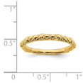thumbnail image 5 of Sterling Silver Stackable Expressions Gold Plated Nugget Cable Ring Size 9, 5 of 5