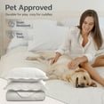 thumbnail image 6 of Moonlight20015 3-Piece Lightweight Microfiber Ultrasonic Floral Quilt Set, White, King, 6 of 12
