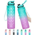 thumbnail image 6 of GEDUX 32oz Motivational Water Bottle with Time Marker, Leakproof Tritan Sports Water Bottle, BPA-Free Wide Mouth with Infuser & Carry Strap for Gym Running Travel, 6 of 8