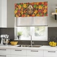 thumbnail image 4 of Hello Fall Curtain Valances for Windows, Kitchen Valance Window Treatments Panel 2 Pack, Hedgehog Orange Green Thanksgiving Rod Pocket Short Curtains for Bathroom Bedroom 60 x 18 Inch, 4 of 8