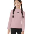 thumbnail image 2 of XXWXYD Girls Turtleneck Long Sleeve Top Heart Graphic Stretchy Soft, Basic Casual Tunic Blouse Tee For Toddler Youth 3-12 Years Fall Layering Everyday Clothes, 2 of 3