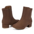 thumbnail image 4 of Botas PANDANINJIA Alyssa Fashion con punta cuadrada y tacón bajo para niñas, 4 of 8