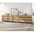 thumbnail image 5 of WAMPAT 5-Piece Modern Bedroom Furniture Set, 142-Inch Dresser with 18 Drawers and 2 Nightstands with 2 Drawers, Stylish Bedroom Side Tables, Oak, 5 of 14