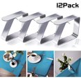 thumbnail image 1 of Pinzas para manteles de exterior de acero inoxidable flexibles para un uso fácil en picnics, cenas con facilidad en bodas, bufés, cenas, campamentos (12 piezas), 1 of 6