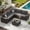 Grey, variant on STARY 6 Pieces Outdoor Sectional Sofa with Wide Armrests, Patio Conversation Set, PE Rattan Furniture Set for Backyard, Blue