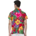 thumbnail image 2 of Stylore Men's Hawaiian Shirt Short-Sleeve Button-Down Bright Big Hibiscus Multi 5XL, 2 of 6