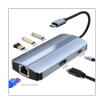 thumbnail image 4 of Estación de acoplamiento USB C 6 en 1, concentrador USB tipo C, USB 3.0, RJ45, 1000 Mbps, 4 of 8