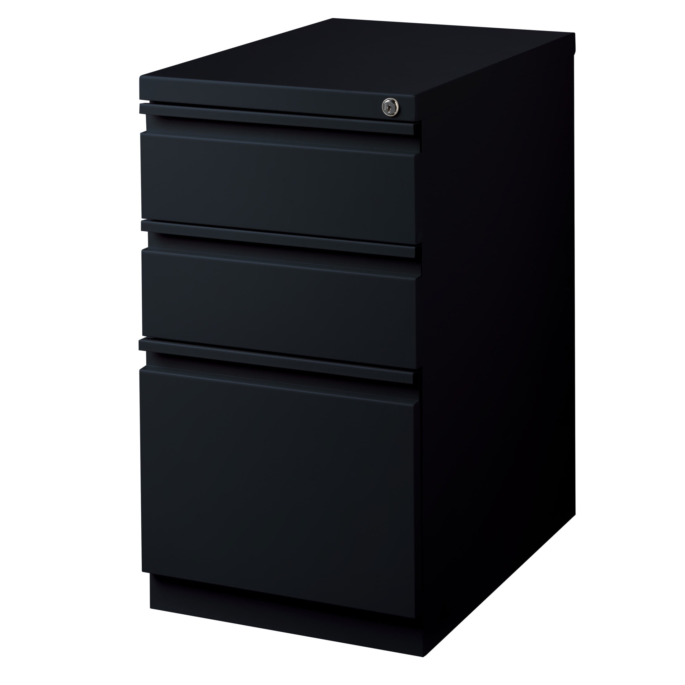 Hirsh 23" Deep Mobile Pedestal File Cabinet 3 Drawer Box-Box-File, Letter Width, Black