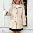 thumbnail image 5 of Cethrio Girls Wool Blend Peacoats Size 14-15 Years, Fashion Single‑Breasted Mid-length Warm Winter Outerwear with Pockets Beige, 5 of 8