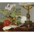 thumbnail image 2 of Anonymous 17x15 Gold Ornate Wood Frame and Double Matted Museum Art Print Titled - Still Life with Geraniums, Dahlias, Glace Gloves and Jewels, 2 of 4