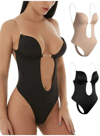 VOSS Shapewear For Women Plus Size Backless Built In Bra Body Shaper  Seamless With Open Crotch 