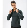 thumbnail image 2 of zbxnLI Mens Quarter Zip Workout Tops Quick Dry Long Sleeve Shirts Gym Athletic Running Tee Shirts, 2 of 9