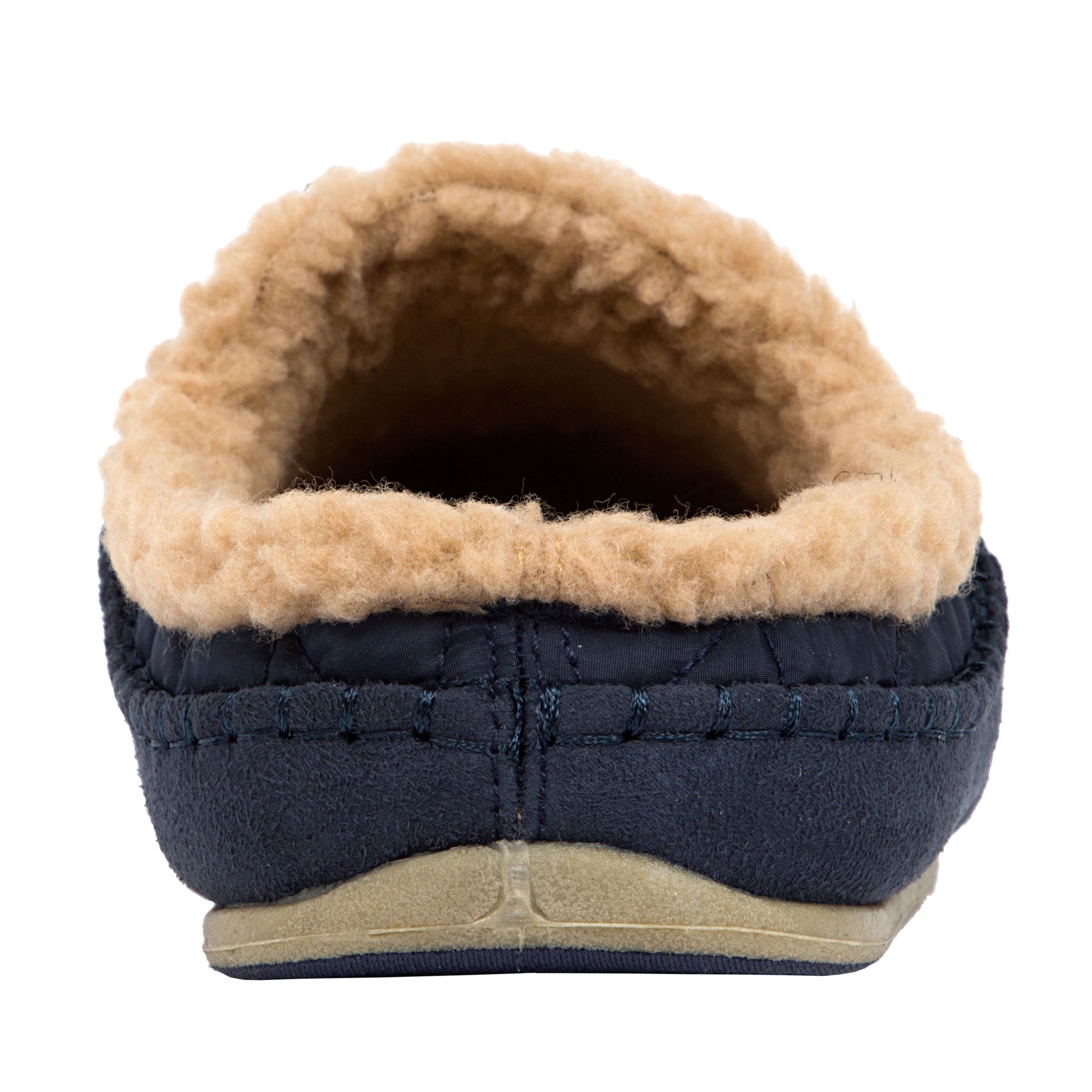 DEER STAGS Mens Navy Quilted Comfort Slipperooz Round Toe Slip On Slippers Shoes 10 M