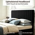 thumbnail image 5 of Zerduos Full Size Bed Frame with Headboard, Fully Upholstered Mattress Foundation Bedframe, Wooden Slats Support, No Box Spring Needed, Black, 5 of 7