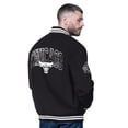 thumbnail image 2 of Men's Starter Black Chicago Bulls Blackout Corduroy Full-Snap Varsity Jacket, 2 of 2