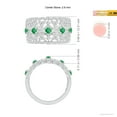 thumbnail image 4 of ANGARA Natural Art Deco Inspired Emerald Broad Filigree Ring in 14K White Gold for Women (Size-2.6mm) | May Birthstone, Birthday, Anniversary, Jewelry Gift for Women | Natural Emerald Ring, 4 of 9