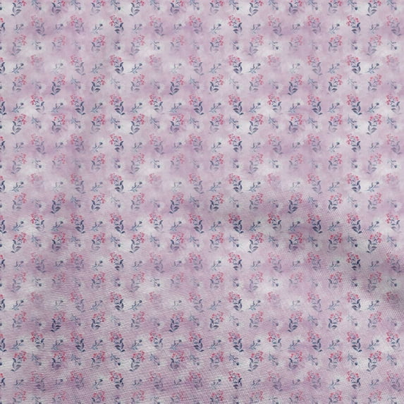 oneOone Cotton Poplin Light Pink Fabric Watercolor Floral Fabric For Sewing Printed Craft Fabric By The Yard 42 Inch Wide