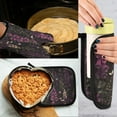 thumbnail image 5 of Yayeee Oven Mitts and Pot Holder Set of 2 Heat Resistant Kitchen Gloves Baking Hot Pad, Dark Purple Floral Pattern, 5 of 5