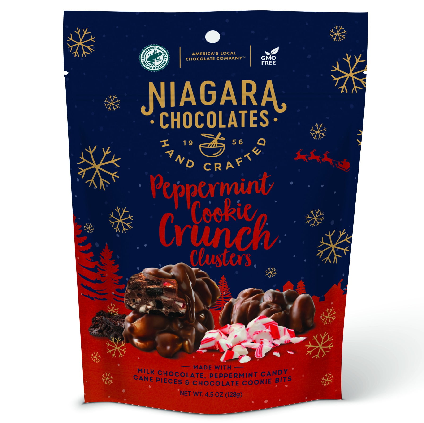 Niagara Chocolates Peppermint Cookie Crunch Clusters StandUp Bag (4