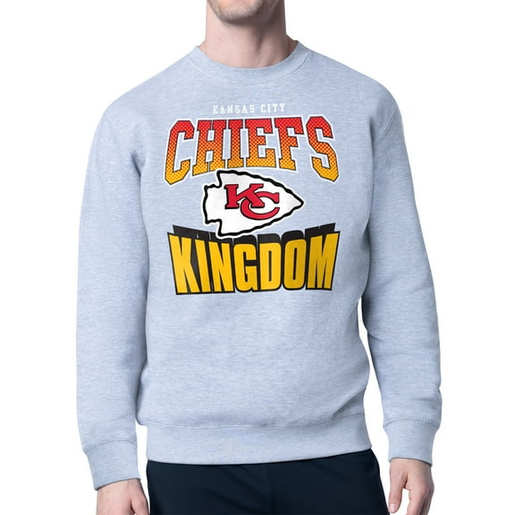 Men's Starter  Gray Kansas City Chiefs Comic Style Sweatshirt