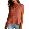thumbnail image 6 of Kelon Tank Top for Women V Neck Boho Tops Work Blouses Business Casual Outfits Lightweight Shirt Casual Going Out Top, L, 6 of 6