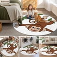 thumbnail image 6 of Area Rug 48in, Cartoon Funny Monkey Green Leaves on White Floor Carpet Living Room Rug, Country Vine Non-Slip Welcome Mat Indoor Rugs for Bedroom Dining Room, 6 of 9