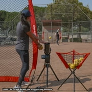 PowerNet Launch F-lite Baseball & Softball Pitching Machine, Adjustable Height and Angles, Variable Speed Up to 90 MPH, Batting Practice Ball Launcher (F-lite)