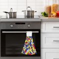 thumbnail image 4 of Yayeee Kitchen Hanging Hand Towels Set of 2 with Loop Bathroom Absorbent Tie Towel, Art Triangles, 4 of 7