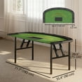thumbnail image 3 of Soozier 72" Folding Poker Table, Portable 8 Player Blackjack Table, Green, 3 of 10