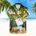 Shirts for Men,Mens Fashion Casual Scenery Printing Long Sleeved Lapel