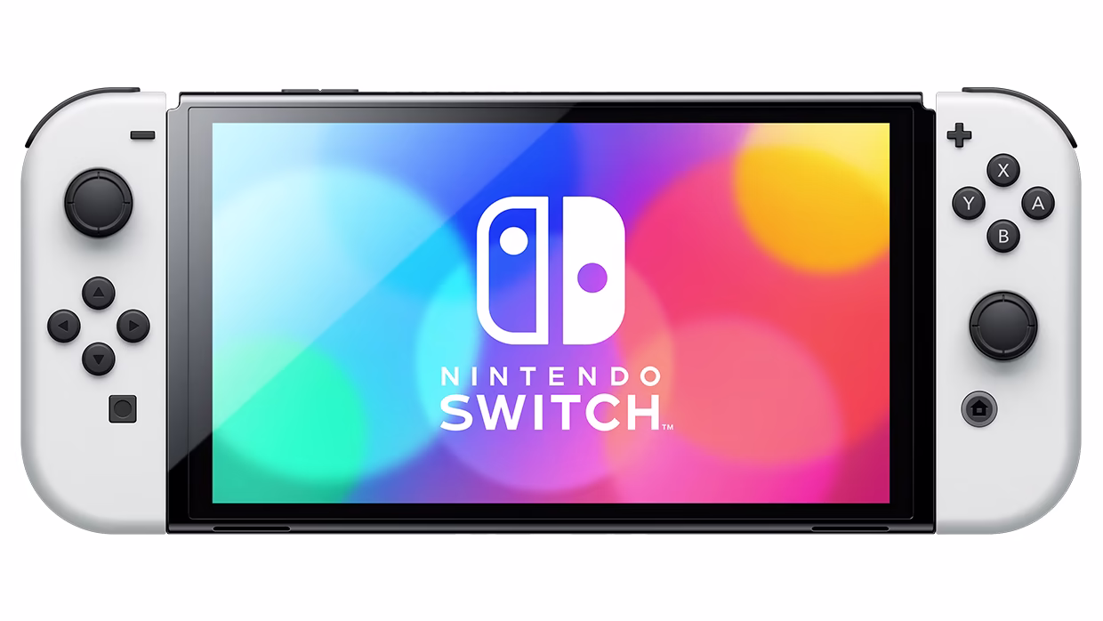 Nintendo Switch OLED with White Joy-Cons (International Edition) Bundle with The Legend of Zelda: Breath of the Wild