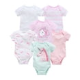 thumbnail image 2 of Ropa para niñas bebés, 3 a 6 piezas/lote, novedad, mono de algodón de manga corta para niñas de 0 a 12 meses, ropa para niños recién nacidos, 2 of 5