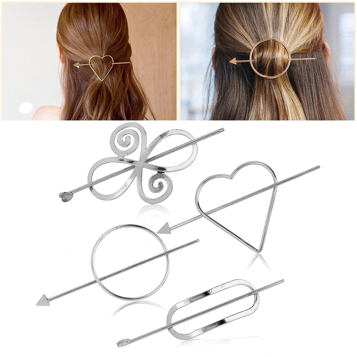 Women Vintage Hair Accessories Unique Geometric Round Hair Pins hairpin 